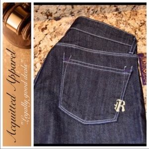 [Rich & Skinny] Petite Flare Leg Jeans Dark Wash 26